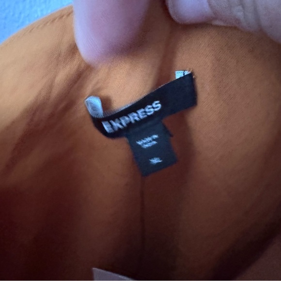 NWT Express one shoulder burt orange/rust cotton tie waist blouse Size XL - Picture 3 of 6